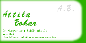 attila bohar business card